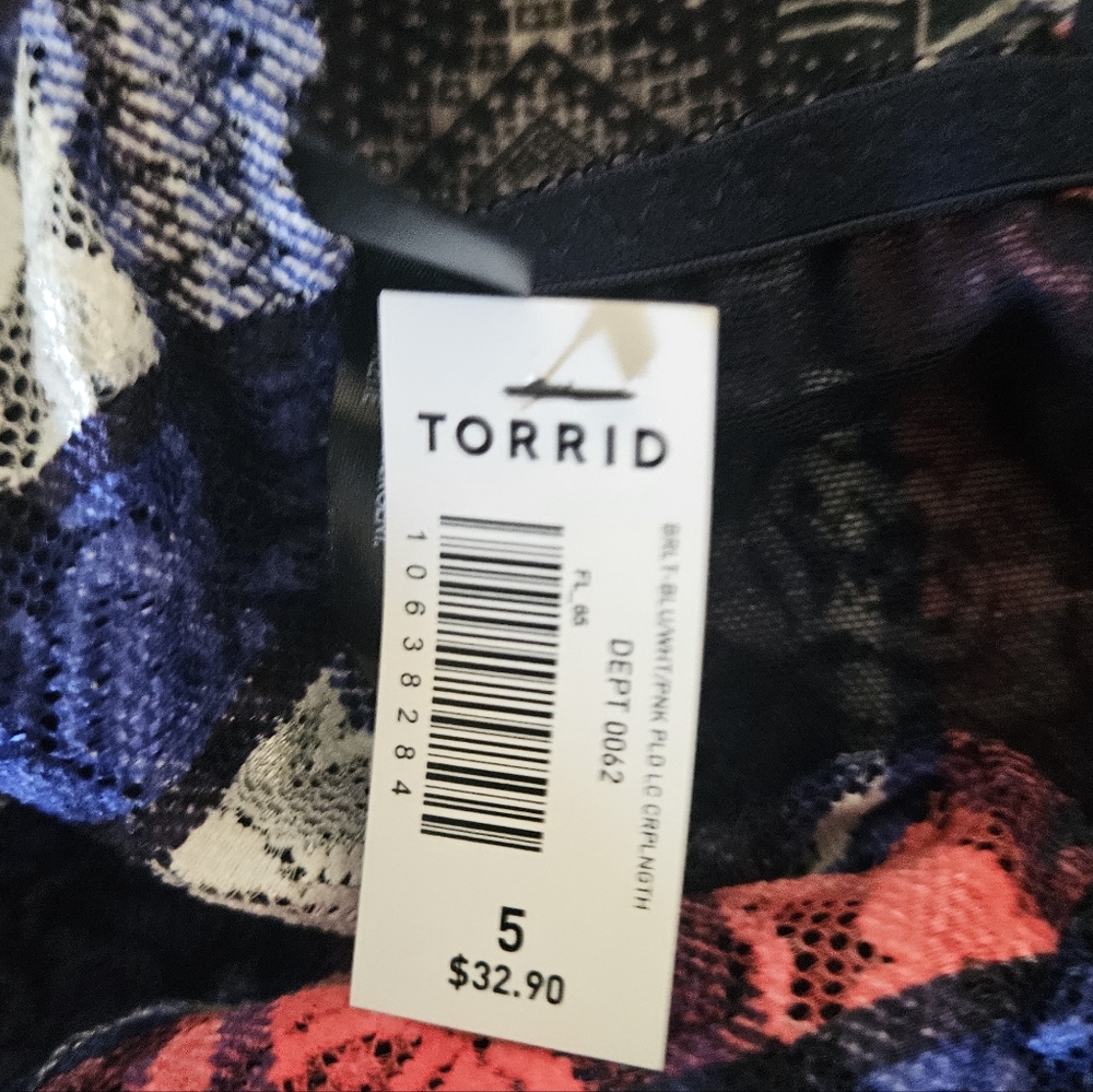 NWT/ Torrid Plaid Crop Lace Bralette 5X - Picture 4 of 4
